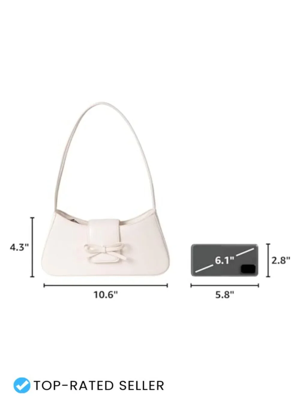 PU Leather Hobo Shoulder Bag Bow Flap Magnet Closure Everyday Purse